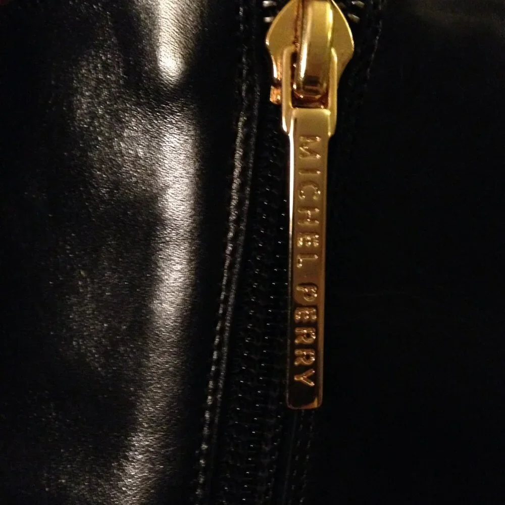 NWT VTG Carolyn Bessette Black Leather Short Boots by Michel Perry - Picture 6 of 16